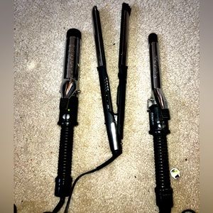 Lot of three Conair flat iron and curling irons 15 sec heat